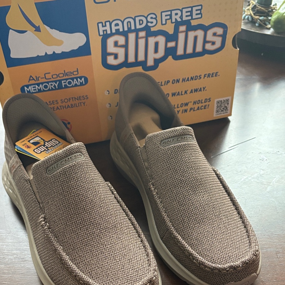Skechers Tan Slip-On Men's Loafers